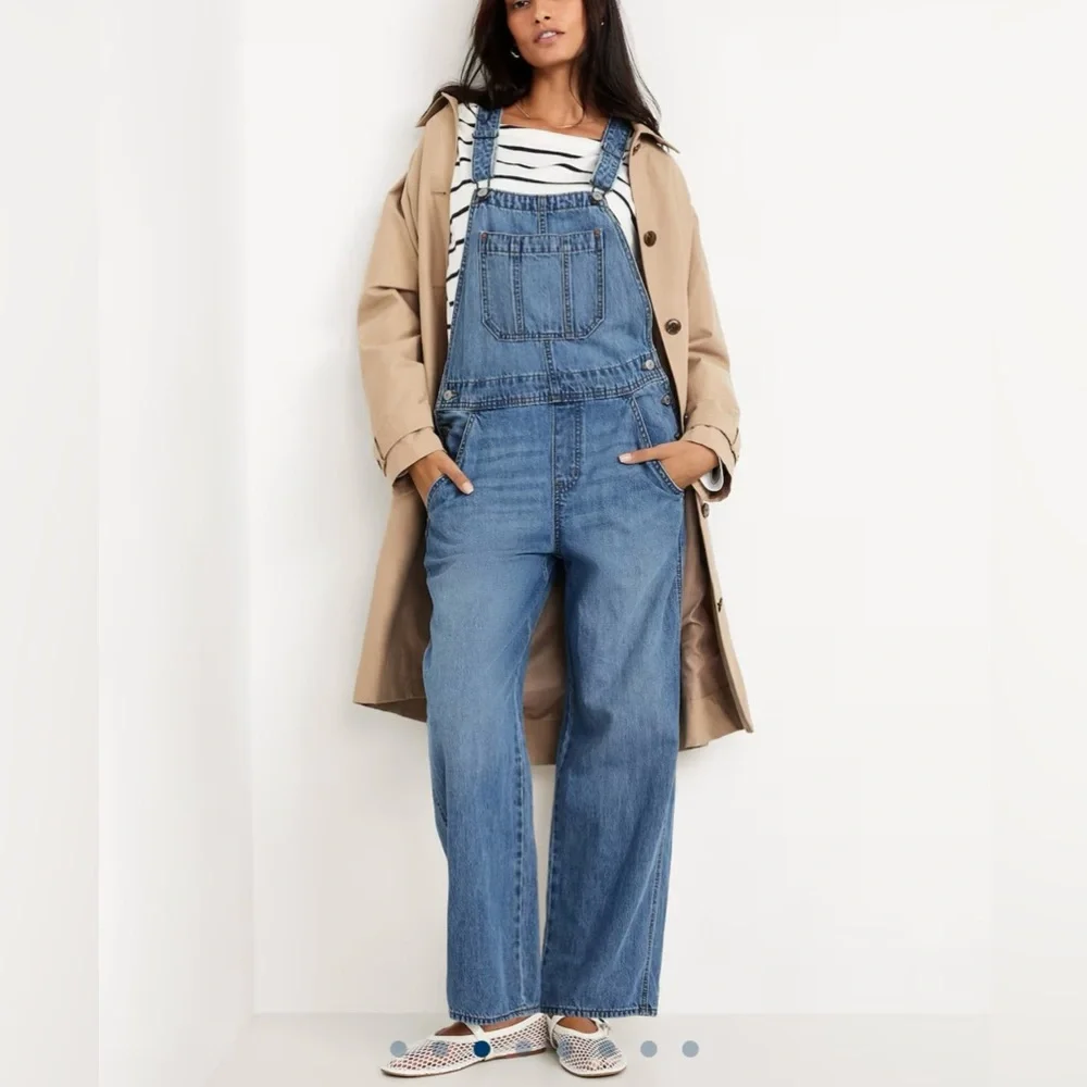 GAP Women's Slouchy Bib Overalls Indigo Blue Jean Denim Pants Size Small NWT - Picture 15 of 15